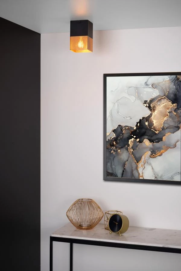 Lucide RENATE - Flush ceiling light - 1xE27 - Matt Gold / Brass - atmosphere 1